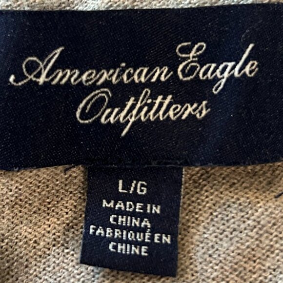 American Eagle SZ L Mocha Sequin Cotton Cardigan Dressy Formal Party Sparkle - Picture 9 of 11